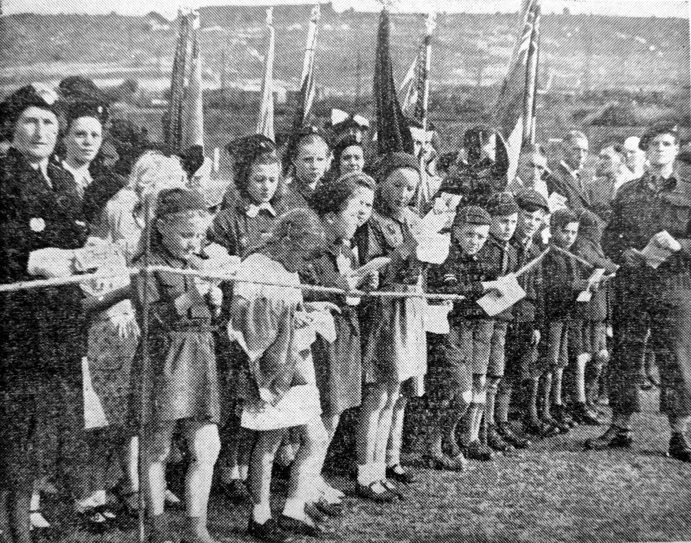 Brownies at Drumhead Service (picture) Conisbrough and Denaby Main Local History